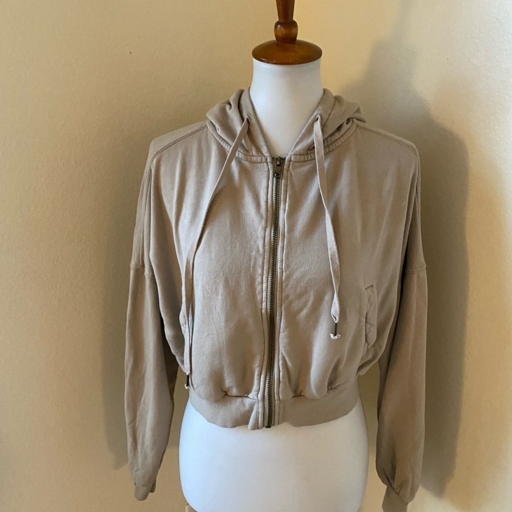 Young Fabulous & Broke Crop Zip Up Hoodie